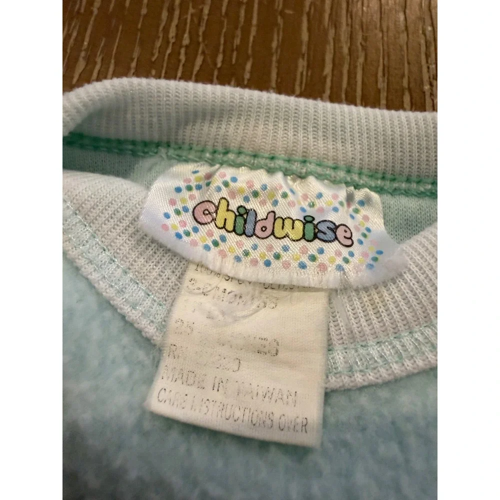 Vintage Childwise Baby 3-6 Months Lot Fleece Outfit Set Blue Sweatshirts Pants